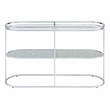 Furniture of America Ludington Metal 1-Shelf Water Ripples Sofa Table in Chrome