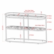 Furniture of America Ludington Metal 1-Shelf Water Ripples Sofa Table in Chrome