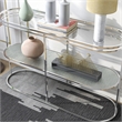 Furniture of America Ludington Metal 1-Shelf Water Ripples Sofa Table in Chrome