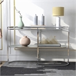 Furniture of America Ludington Metal 1-Shelf Water Ripples Sofa Table in Chrome