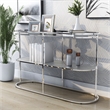 Furniture of America Ludington Metal 1-Shelf Waterfall Sofa Table in Chrome
