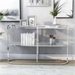 Furniture of America Ludington Metal 1-Shelf Waterfall Sofa Table in Chrome