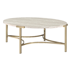 furniture of america vasket contemporary metal coffee table in gold champagne