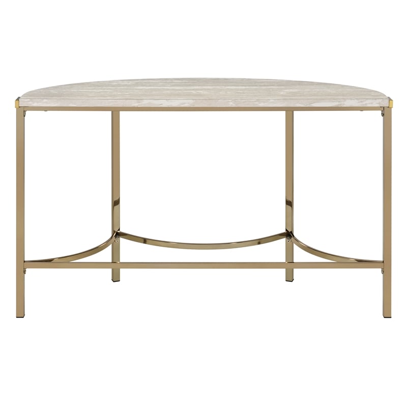 Furniture of America Vasket Contemporary Metal Sofa Table in Gold Champagne
