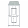 Furniture of America Harper Metal Chrome Sofa Table with Waterfall Pattern Top