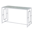 Furniture of America Harper Metal Chrome Sofa Table with Waterfall Pattern Top