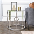 Furniture of America Harper Contemporary Metal Round End Table in Chrome