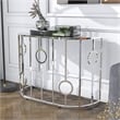 Furniture of America Harper Contemporary Metal Half-Circle Sofa Table in Chrome