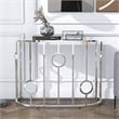 Furniture of America Harper Contemporary Metal Half-Circle Sofa Table in Chrome