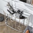 Furniture of America Harper Contemporary Metal Half-Circle Sofa Table in Chrome