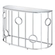 Furniture of America Harper Contemporary Metal Half-Circle Sofa Table in Chrome