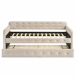 Furniture of America Harper Fabric Twin Daybed with Trundle in Beige