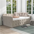 Furniture of America Harper Fabric Twin Daybed with Trundle in Beige