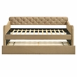 Furniture of America Knolt Fabric Twin Daybed with Trundle in Brown