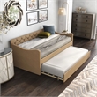 Furniture of America Knolt Fabric Twin Daybed with Trundle in Brown