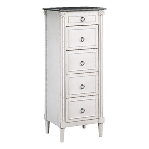 furniture of america scandi vintage wood flip-top chest in antique white