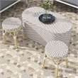 Furniture of America Hjem Aluminum 3pc Patio Coffee Table and Stool Set in Gray