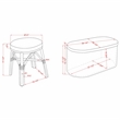 Furniture of America Hjem Aluminum 3pc Patio Coffee Table and Stool Set in Gray