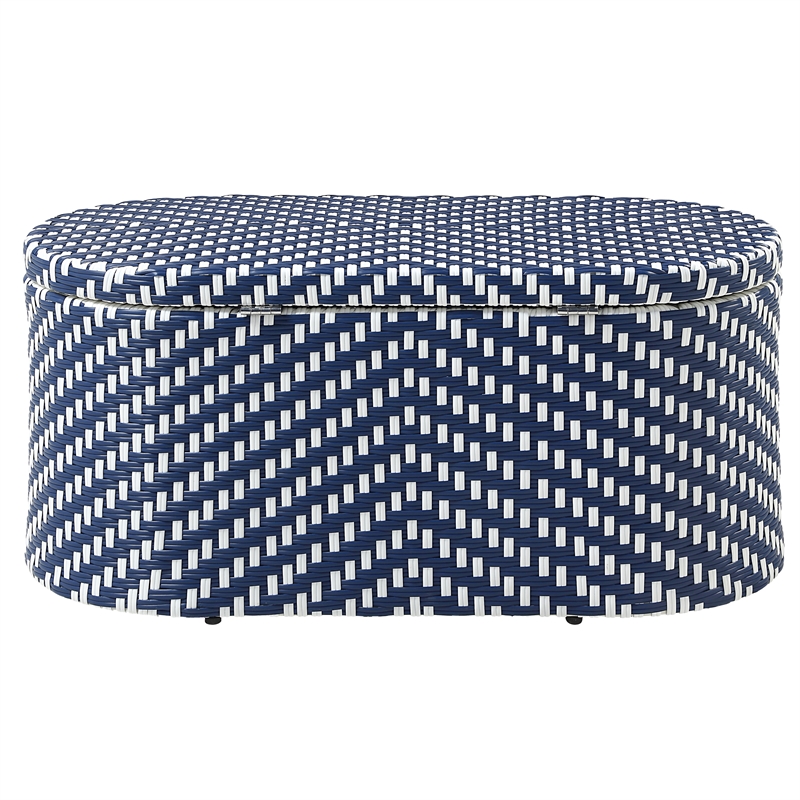 Furniture of America Hjem Aluminum 3pc Patio Coffee Table and Stool Set in Navy