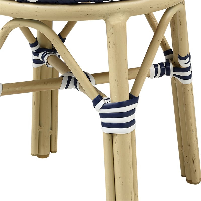 Furniture of America Hjem Aluminum 3pc Patio Coffee Table and Stool Set in Navy