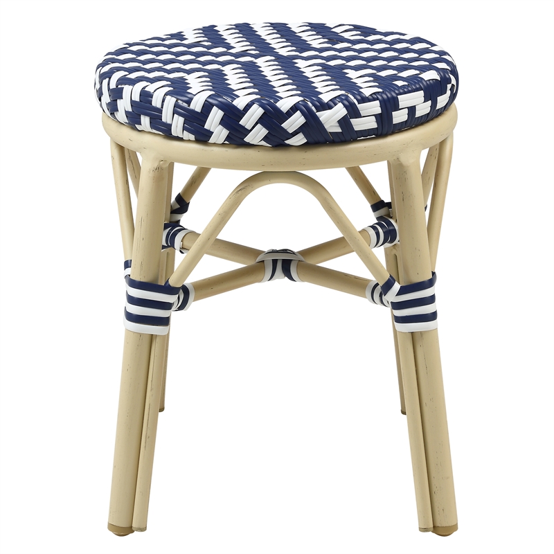Furniture of America Hjem Aluminum 3pc Patio Coffee Table and Stool Set in Navy