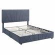 Furniture of America Harper Fabric Upholstered Queen Bed with 4-Drawer in Gray