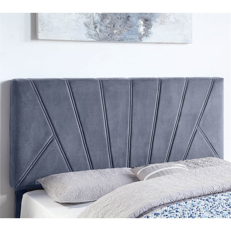 Furniture of America Harper Fabric Upholstered Queen Bed with 4-Drawer in Gray