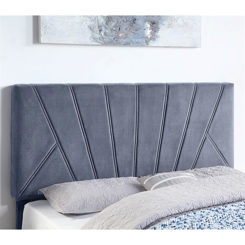 Furniture of America Harper Fabric Upholstered Full Bed with 4-Drawer in Gray