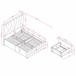 Furniture of America Harper Fabric Upholstered Full Bed with 4-Drawer in Gray