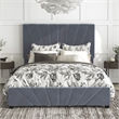 Furniture of America Harper Fabric Upholstered Full Bed with 4-Drawer in Gray