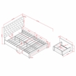 Furniture of America Harper Fabric Queen Bed with 2-Drawer in Light Gray