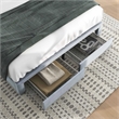 Furniture of America Harper Fabric Queen Bed with 2-Drawer in Light Gray
