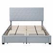 Furniture of America Harper Fabric Full Bed with 2-Drawer in Light Gray