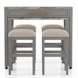 Furniture of America Ficus Wood 5-Piece Nested Counter Dining Table Set in Gray