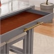 Furniture of America Ficus Wood 5-Piece Nested Counter Dining Table Set in Gray