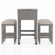 Furniture of America Ficus Wood 5-Piece Nested Counter Dining Table Set in Gray