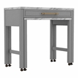 Furniture of America Ficus Wood 5-Piece Nested Counter Dining Table Set in Gray