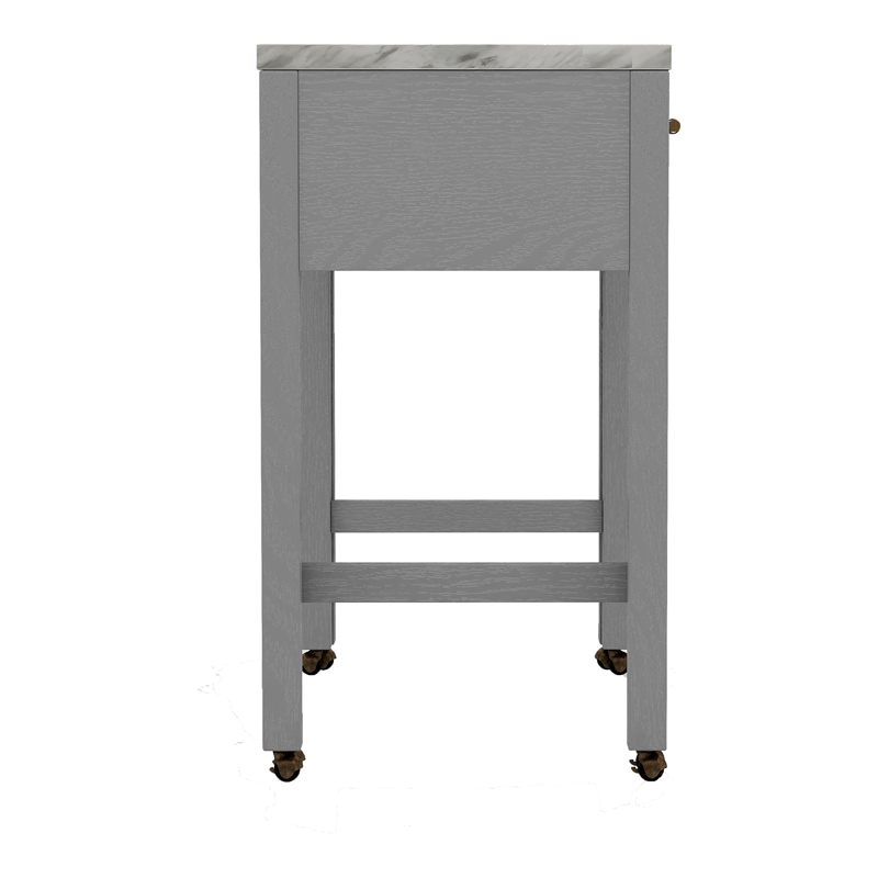 Furniture of America Ficus Wood 5-Piece Nested Counter Dining Table Set in Gray