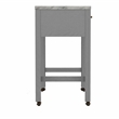 Furniture of America Ficus Wood 5-Piece Nested Counter Dining Table Set in Gray