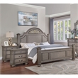 FOA Damos 3-Piece Gray Solid Wood Panel Bedroom Set - Queen + 2 Nightstands