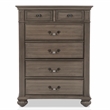 FOA Damos 6pc Gray Wood Bedroom Set-Cal King+2 Nightstands+Chest+Dresser+Mirror