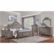 FOA Damos 6pc Gray Wood Bedroom Set-King+2 Nightstands+Chest+Dresser+Mirror