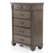 FOA Damos 6pc Gray Wood Bedroom Set-King+2 Nightstands+Chest+Dresser+Mirror