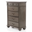 FOA Damos 6pc Gray Wood Bedroom Set-Queen+2 Nightstands+Chest+Dresser+Mirror