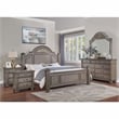 FOA Damos 5pc Gray Wood Bedroom Set - Queen+2 Nightstands+Dresser+Mirror