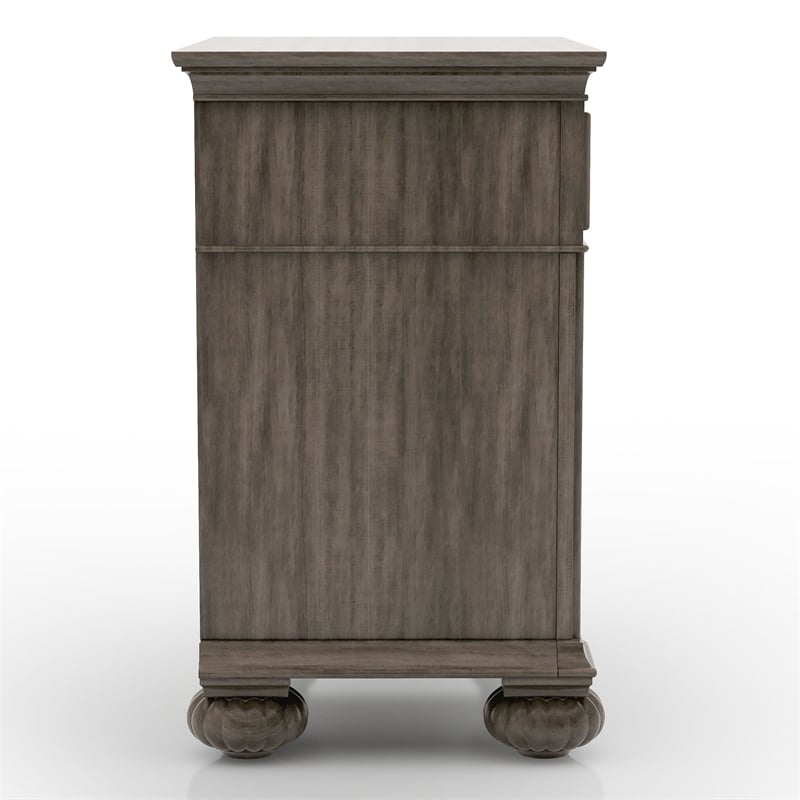 FOA Damos 5pc Gray Wood Bedroom Set - Queen+2 Nightstands+Dresser+Mirror