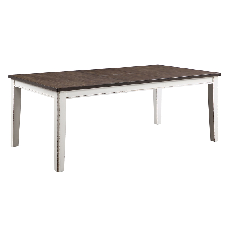 Furniture of America Fie Rustic Solid Wood 5-Piece Dining Table Set in White