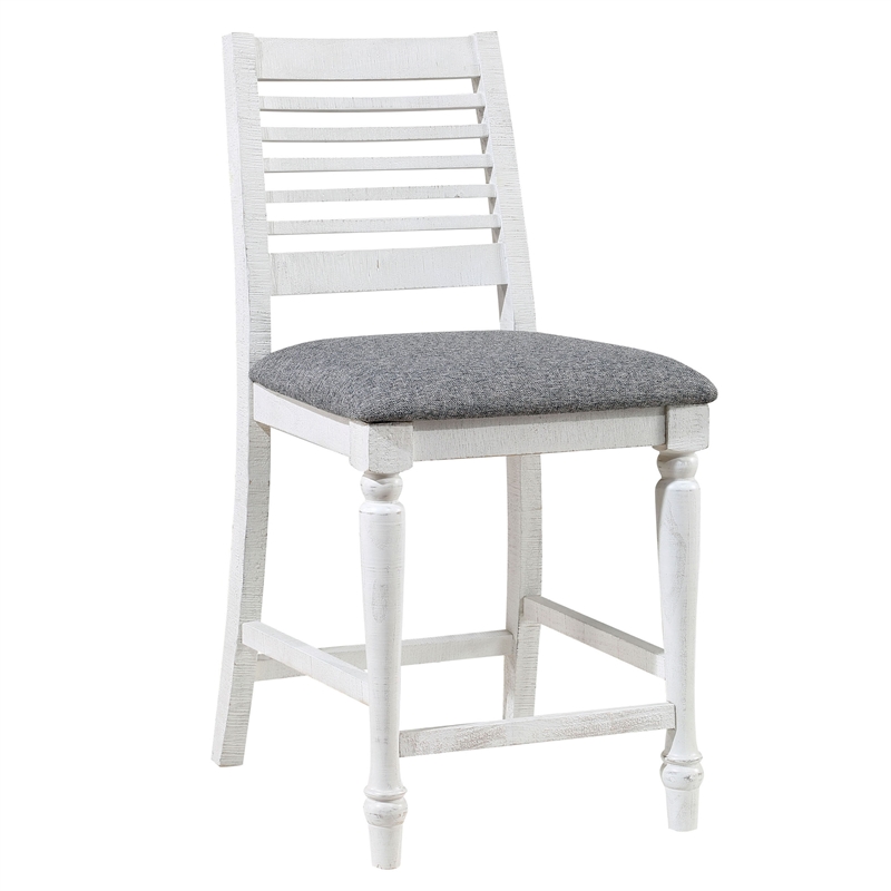 Furniture of America Treon Wood 5-Piece Counter Dining Set in Antique White