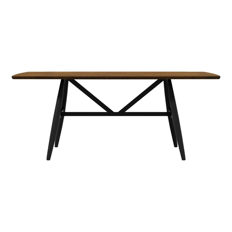 Furniture of America Kapok Solid Wood 5-Piece Dining Table Set in Oak and Black