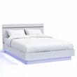 Furniture of America Malva Solid Wood Cal King Bed with LED Light in White